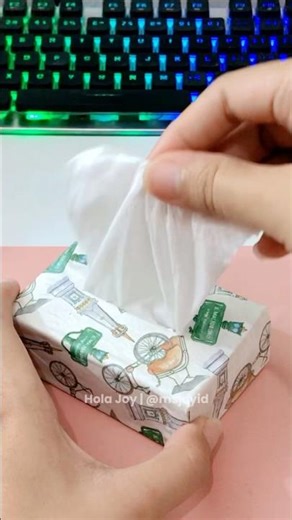 Make a mini tissue box from used boxes #shorts #tissuepaper #diy #handmade
