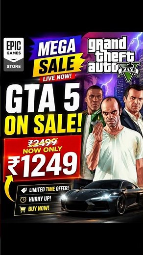 GTA 5 At 50% OFF! 😱 Epic Games Mega Sale 2026 #gta5