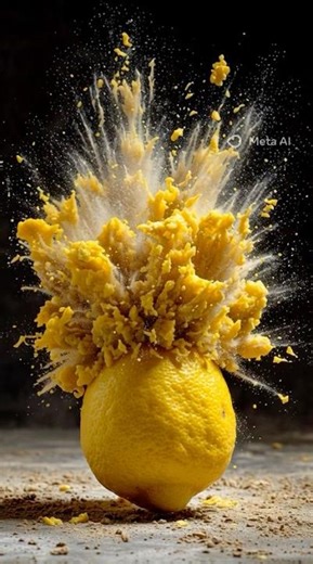 Lemon exploding like a volcano #shorts #viral #trending