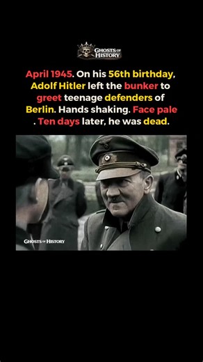Ghosts of History | Hitler’s Final Public Appearance #history #darkhistory #historyshorts #darkhistory #ww2 worldwar2 In April 1945, on his 56th birthday,... | Instagram