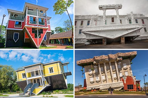 These upside down houses are a mind-bending experience