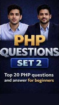 Top 20 PHP Interview Questions and Answers for Beginners | PHP Questions SET 2 #codingforbeginners
