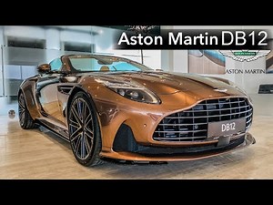 2024 Aston Martin DB12 Convertible in Magnetic Brown. Exterior and interior in details