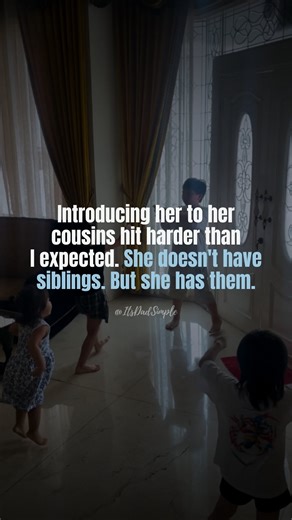 Ferron | Dad Quotes | Growth on Instagram: "Cousins hit different when you’re an only child parent. She doesn’t have siblings yet. But right now we can give her them. And watching her connect with kids who share her bloodline—who’ll be part of her story for life—that’s huge. They’re building something we can’t create for them. Inside jokes. Shared memories. A bond that doesn’t require us to facilitate. These aren’t playdates we schedule. This is family. And the older they get, the more that’ll m