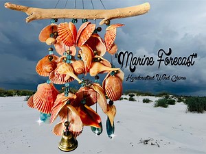 Handcrafted Seashell Wind Chimes, Bronze Bells & Nautical Charms Agate Stone, Coastal Decor - Etsy