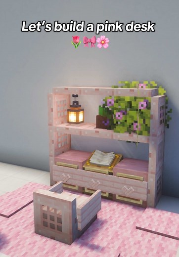 Cómo construir un escritorio rosa en Minecraft