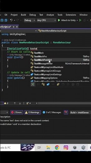 How to Use TextMeshPro in Unity (Beginner Tutorial) #Shorts #Unity #GameDev