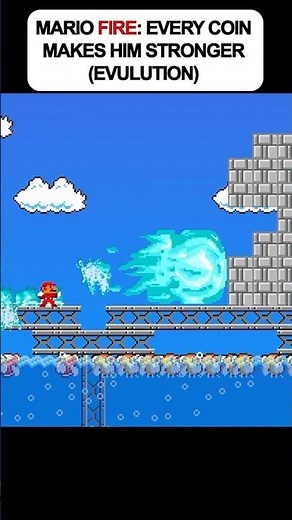 FIRE MARIO: Every COIN Makes Him STRONGER! (Evolution) #shorts #pixnail #mario #animation