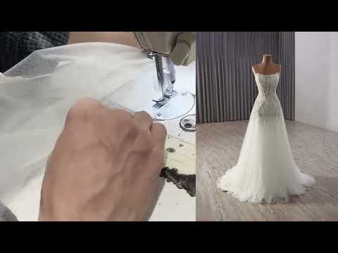 Sexy A-Line Beading Sequins Princess Sheer Wedding Dresses #weddingdress #bride #bridal #wedding