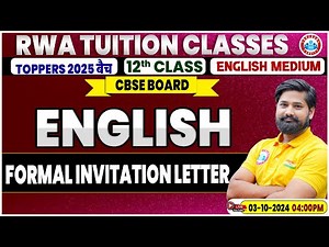 Class 12 English Grammar | Formal Invitation Letter | 12th English Grammar Imp Topic By Shahrukh Sir