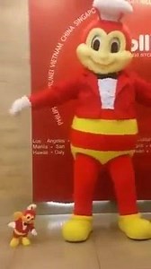 The Jollibee and Jollibee Dancing Doll showdown! Cuteness overload! Jolliest morning everyone! :) | Jollibee Singapore