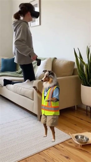 Miniature Shetland Sheepdog Runs VR Safety Patrol