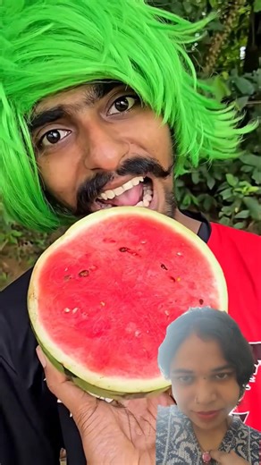 Brothers Sharing Watermelon & Chocolate with Pure Joy! wait for end 🤣 #funny#shorts #foodchallenge