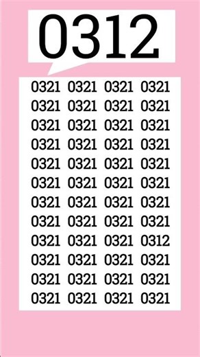 How fast did you spot the odd 0312? #fypシ゚viral #fypviral #fyp #iqtest #shorts #eymath