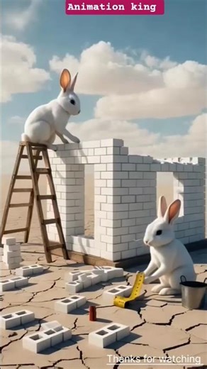 Rabit ne kese ek ghar bana diya dekhiye is video me #short #animated #Cute rabbit #short video