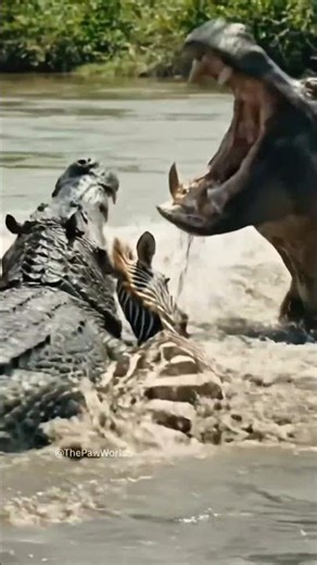 Hippo vs. Croc: Zebra's Last Hope! 🐊🦓