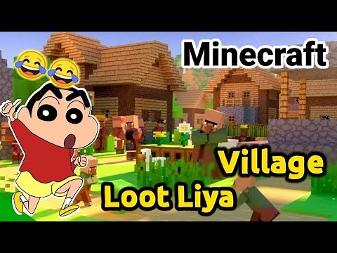 Shinchan in Minecraft😂😂|| Looted village 😱😱|| Shinchan Minecraft || Minecraft shinchan
