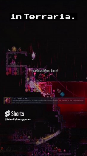 RARE TERRARIA ACHIEVEMENT Don't Dread on Me (7.5% Collected) - Spawning the Dreadnautilus #Short