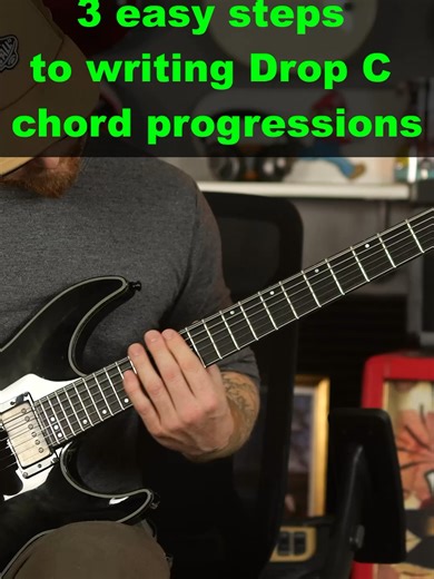 3 Easy Steps to Writing Drop C Chord Progressions #metalcore #heavymetal #metalguitar #killswitchengage #guitar #guitarlessonsforbeginners