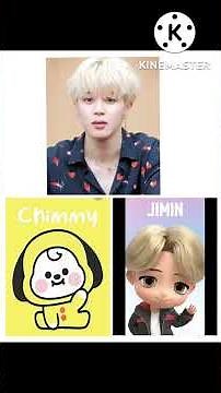 Bts 💜 memeber with cartoon character and Bt21 💜🫰 Bts 💜 #Bts