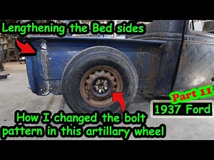 Lengthening the box and cutting the center out of our bad wheel on the 37 Ford Part 11