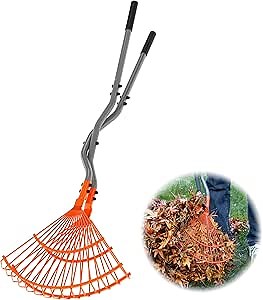Walensee Leaf Grabber Rake, Leaf Collector Tool with Long Steel Handle & Steel Claw, Lightweight & Efficient Leaf Picker, Comfortable Grip, Ideal for Leaves, Twigs, Yard Waste Garden Cleanup