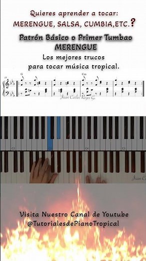 Merengue. Piano Primer Tumbao o Patrón Básico. Como tocar Merengue en Piano.