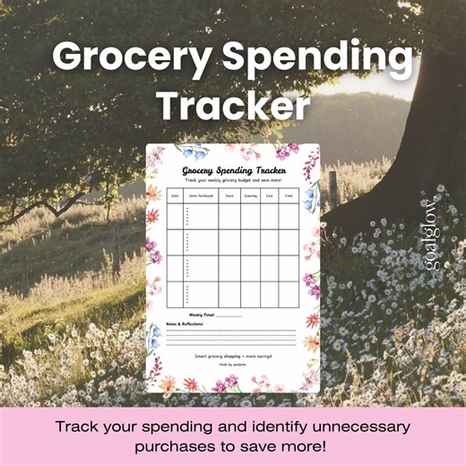 Printable Grocery Spending Tracker | Food Expense Budget Log PDF, Instant Download - Etsy