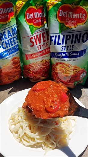 Filipino Meaty Spaghetti Recipe with Del Monte Sauce