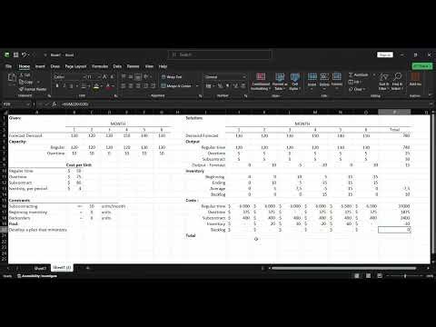 Tutorial Aggregat Planning dengan Excel menggunakan solver