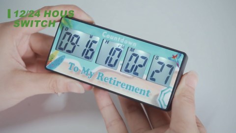 Yooreal Digital 9999 Days Countdown Days Timer Clock,Retirement Countdown Timer,Magnet Design,Loud Alarm,Tracks Wedding Vacation Working Cooking Baby Birth (Black)