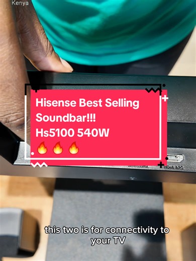 Meet the Hisense HS5100 Soundbar. Turn your living room into a cinema-style audio experience! With 5.1 channel surround sound and 540W of power, this setup brings every movie, song, or game to life with deep bass and crisp dialogue. Built-in front, center and rear speakers plus a 6.5″ wireless subwoofer fill the room with rich, immersive sound — you’ll feel like you’re in the action. Connect easily via HDMI ARC, Bluetooth, AUX or Optical, and control everything with a remote. Great for movies, m
