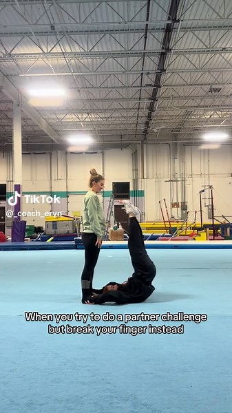 Gymnastics Partner Challenge: Finger Mishap
