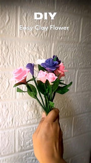 Diy Easy clay flower 😍😍