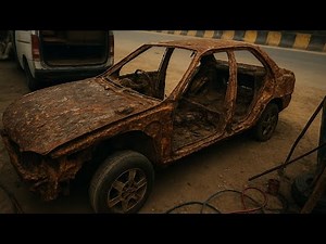Full Restoration of a rusty damaged car with amazing technique