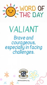 Hey everyone! 🌟 It’s time for our Word of the Day! Today’s word is Valiant (VAL-yuhnt). It means brave and courageous, especially when facing challenges. 💪✨ 🔥 “The valiant firefighter saved the kitten from the tree.” 🌈 “Her valiant efforts to stand up for others made a big difference.” 💡 Fun fact: It comes from the Latin valere, meaning “to be strong.” 👉 What’s something valiant you’ve done or seen? Drop your answer in the comments! 💬 Keep learning brave new words at skhillzacademy.org 💫