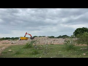 Raw material extraction of feldspar rock mining process.