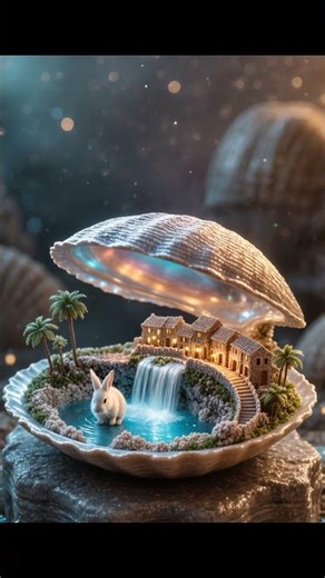 Opss! Bunny Trapped in A Magical Shell World! 🐇🐚✨️ #cute #tiny #bunny #miniature #shell #mistery