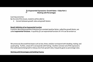 6.2 Part 1 Video - Working with Percentages