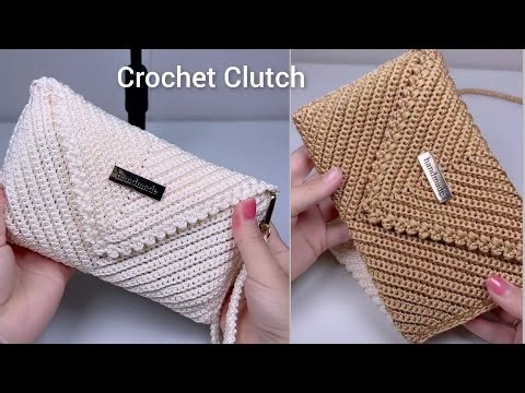 Simple and Stylish 🌸 Crochet Clutch Bag Tutorial For Beginners | step-by-step
