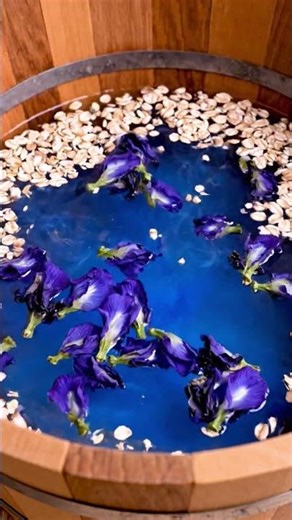 Meet AZURE DEW herbal bath salts. #bathcare #slowliving #aesthetic #spaday #naturalbath #cooling