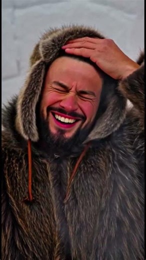 Ice Fishing in the Arctic,Then a Bear Appears!60-Second Survival#Polar #icefishing #aivideo#survival