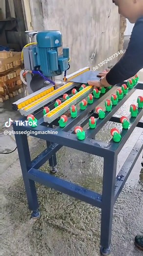 Glass edging machine on TikTok