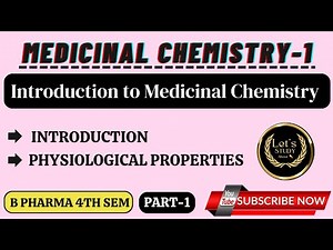 Introduction to Medicinal Chemistry| Part-1 | Unit-1 | BP402T | B pharma 4th sem | D pharma...