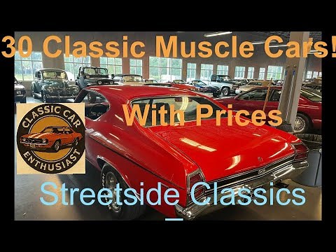Showroom tour of 30 Classic Muscle Cars for sale with prices - Streetside Classics
