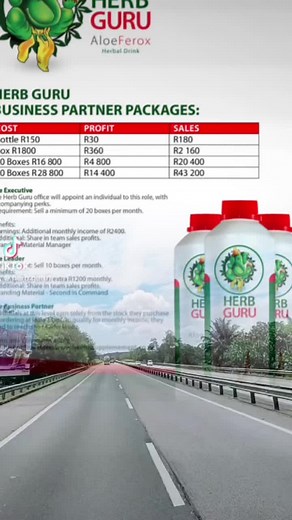 BENEFITS OF HERB GURU ALOE FEROX HERBAL DRINK: Combination of Six Powerful Herbs in One Bottle. Aloe Ferox the main ingredient has the most intense detoxifying action of all aloe species. It is a general health tonic though due to its anti-inflammatory, antioxidant, and analgesic properties. The calcium, magnesium, potassium and zinc in Aloe Ferox is much higher than in Aloe Vera. African Potato (hypoxis rooperi); Extracts from this plant have been used to treat arthritis, tumours, cancer, viral