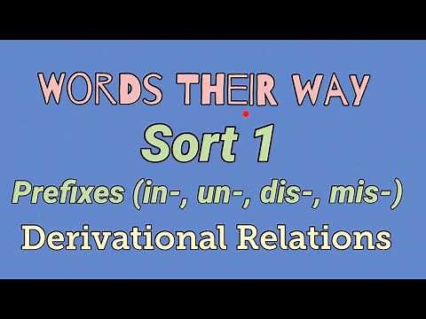 Sort 1 - Prefixes (in-, un-, dis-, mis-) Words Their Way - Derivational Relations