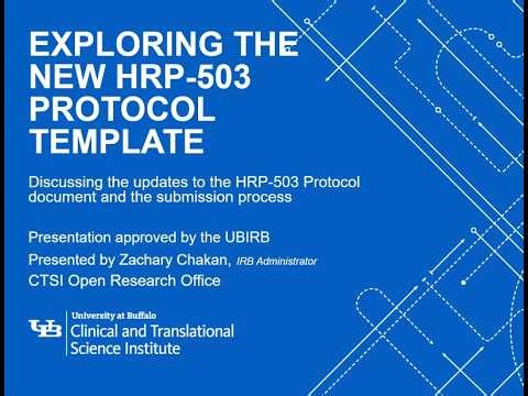 CTSI Open Research Office: Exploring the New HRP-503 Protocol Template
