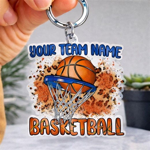 Personalized Basketball Team Acrylic Keychain, Custom Team Name Sports Keyring, Basketball Player Gift, Team Spirit Custom Tag - Etsy