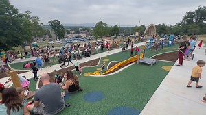 Hundreds welcome 'Chutes & Ladders' playground to Harrisburg
